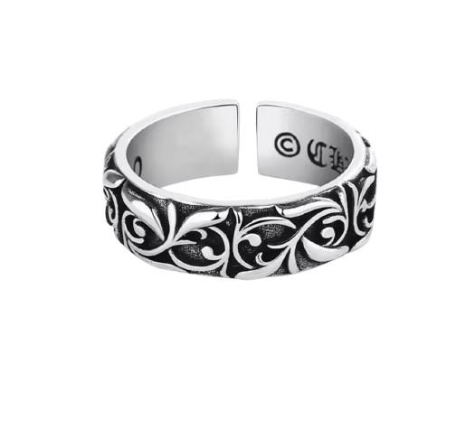 CH y2k metal ring silver/black